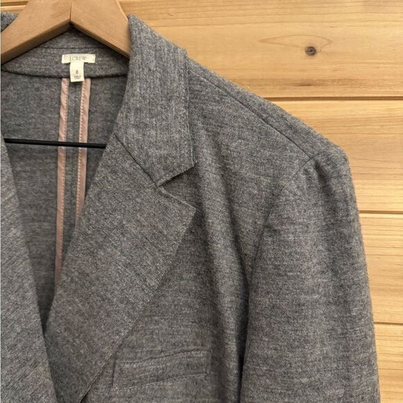 J Crew Size 8 Heather Gray Thandie Double Breasted Wool Blazer Jacket - Picture 2 of 13